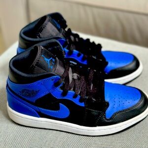 Air Jordan 1 mid Black/Hyper Royal - White